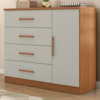 Comoda 4 Gavetas 1 Porta Novage 115 cm Cinamomo Areia ZANZ