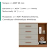 Comoda 4 Gavetas 1 Porta Novage 115 cm Cinamomo Areia ZANZ
