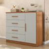 Comoda 4 Gavetas 1 Porta Novage 115 cm Cinamomo Areia ZANZ
