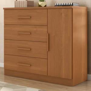 Comoda 4 Gavetas 1 Porta Novage 115 cm Cinamomo ZANZ
