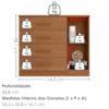 Comoda 4 Gavetas 1 Porta Novage 115 cm Cinamomo ZANZ