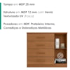 Comoda 4 Gavetas 1 Porta Novage 115 cm Cinamomo ZANZ