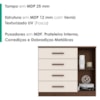 Comoda 4 Gavetas 1 Porta Novage 115 cm Jacaranda Off White ZANZ