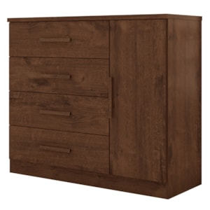 Comoda 4 Gavetas 1 Porta Novage 115 cm Jacaranda ZANZ