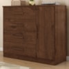 Comoda 4 Gavetas 1 Porta Novage 115 cm Jacaranda ZANZ