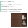 Comoda 4 Gavetas 1 Porta Novage 115 cm Jacaranda ZANZ