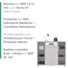 Comoda 4 Gavetas 2 Portas 1 Nicho Com Rodizios Versa 135 cm Branco Absoluto ZANZ
