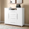 Comoda 4 Gavetas 2 Portas 1 Nicho Com Rodizios Versa 135 cm Branco Absoluto ZANZ