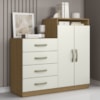 Comoda 4 Gavetas 2 Portas 115 cm Londres Atacama Off White ARMoveis