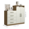 Comoda 4 Gavetas 2 Portas 115 cm Londres Atacama Off White ARMoveis