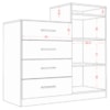 Comoda 4 Gavetas 2 Portas 115 cm Londres Atacama Off White ARMoveis