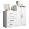 Comoda 4 Gavetas 2 Portas 115 cm Londres Branco ARMoveis