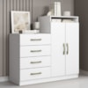 Comoda 4 Gavetas 2 Portas 115 cm Londres Branco ARMoveis