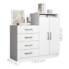 Comoda 4 Gavetas 2 Portas 115 cm Londres Branco ARMoveis