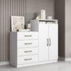 Comoda 4 Gavetas 2 Portas 115 cm Londres Branco ARMoveis