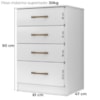 Comoda 4 Gavetas 61 cm MS913 Branco Moval