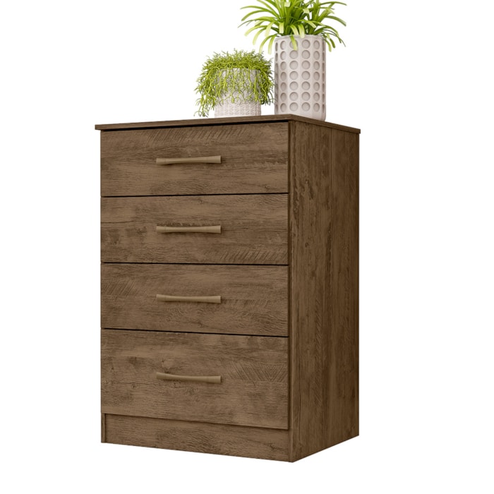 Comoda 4 Gavetas 61 cm MS913 Castanho Wood Moval