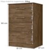 Comoda 4 Gavetas 61 cm MS913 Castanho Wood Moval