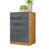 Comoda 4 Gavetas 61 cm MS913 Freijo Cinza Moval