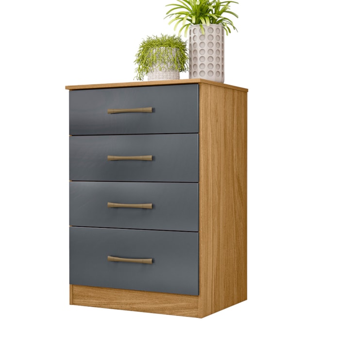 Comoda 4 Gavetas 61 cm MS913 Freijo Cinza Moval