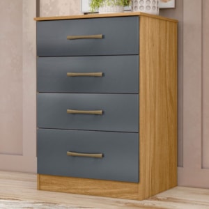Comoda 4 Gavetas 61 cm MS913 Freijo Cinza Moval