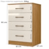 Comoda 4 Gavetas 61 cm MS913 Freijo Off White Moval