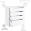 Comoda 4 Gavetas 91 cm M260 Branco Kappesberg