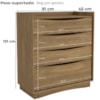 Comoda 4 Gavetas 91 cm M260 Nogueira Kappesberg