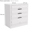 Comoda 4 Gavetas 91 cm S824 Branco Kappesberg