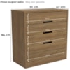 Comoda 4 Gavetas 91 cm S824 Nogueira Kappesberg
