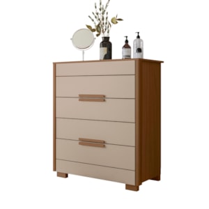 Comoda 4 Gavetas Dhara 86 cm Carvalho Fendi Moval