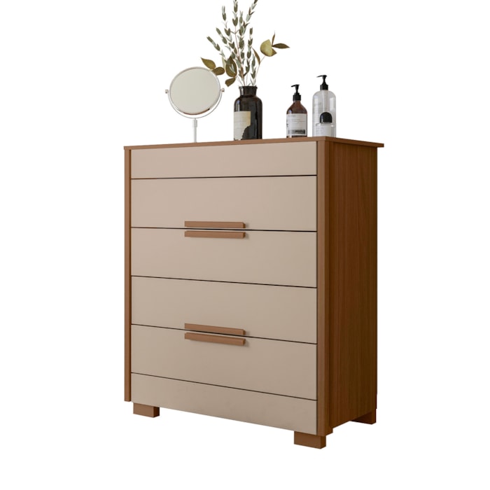 Comoda 4 Gavetas Dhara 86 cm Carvalho Fendi Moval