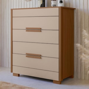 Comoda 4 Gavetas Dhara 86 cm Carvalho Fendi Moval