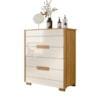 Comoda 4 Gavetas Dhara 86 cm Freijo Off White Moval