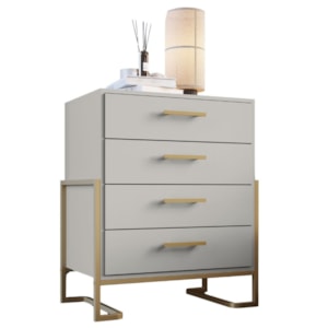 Comoda 4 Gavetas P1061 67 cm Arenas Dourado PP Milani Store