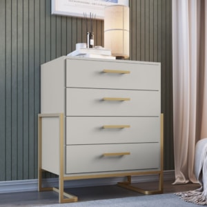 Comoda 4 Gavetas P1061 67 cm Arenas Dourado PP Milani Store