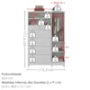 Comoda 5 Gavetas 1 Porta 2 Nichos Imperio 116X172 cm Branco Absoluto ZANZ