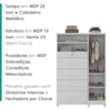 Comoda 5 Gavetas 1 Porta 2 Nichos Imperio 116X172 cm Branco Absoluto ZANZ