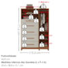 Comoda 5 Gavetas 1 Porta 2 Nichos Imperio 116X172 cm Cinamomo Areia ZANZ