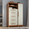 Comoda 5 Gavetas 1 Porta 2 Nichos Imperio 116X172 cm Cinamomo Areia ZANZ