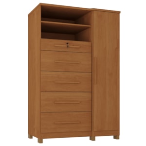 Comoda 5 Gavetas 1 Porta 2 Nichos Imperio 116X172 cm Cinamomo ZANZ