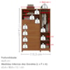 Comoda 5 Gavetas 1 Porta 2 Nichos Imperio 116X172 cm Cinamomo ZANZ