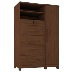 Comoda 5 Gavetas 1 Porta 2 Nichos Imperio 116X172 cm Jacaranda ZANZ