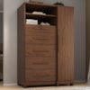Comoda 5 Gavetas 1 Porta 2 Nichos Imperio 116X172 cm Jacaranda ZANZ