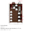 Comoda 5 Gavetas 1 Porta 2 Nichos Imperio 116X172 cm Jacaranda ZANZ
