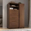 Comoda 5 Gavetas 1 Porta 2 Nichos Imperio 116X172 cm Jacaranda ZANZ