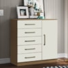 Comoda 5 Gavetas 1 Porta 91 cm Milao Atacama Off White ARMoveis