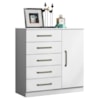Comoda 5 Gavetas 1 Porta 91 cm Milao Branco ARMoveis