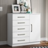 Comoda 5 Gavetas 1 Porta 91 cm Milao Branco ARMoveis