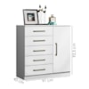 Comoda 5 Gavetas 1 Porta 91 cm Milao Branco ARMoveis